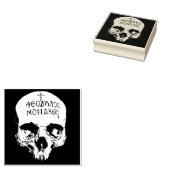 Memento mori schedel 	rubberstempel (Gestempeld)