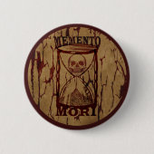Memento mori schedel zandloper ronde button 5,7 cm (Voorkant)
