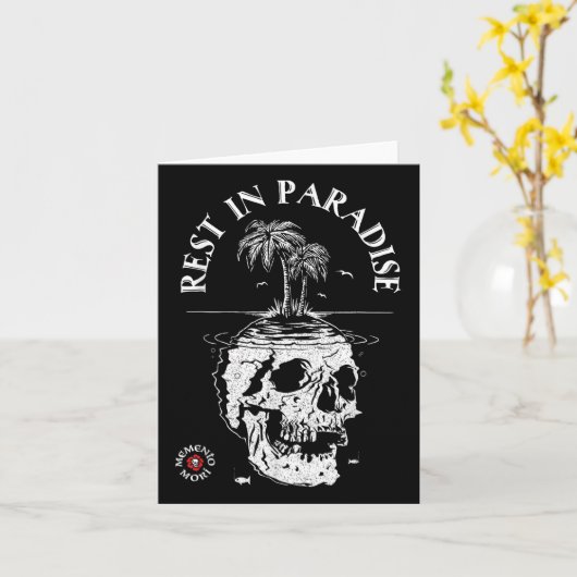 Memento Mori Shirt - Rust in het Paradijs - Latin Kaart (Gele Bloem)