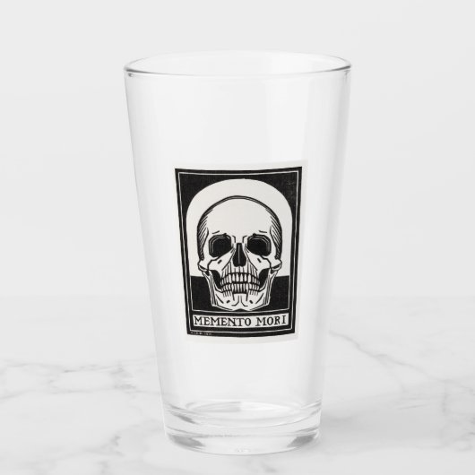 Memento Mori Skull Art Glas (Voorkant)