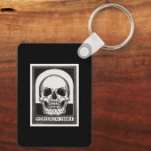 Memento Mori Skull Art Sleutelhanger (Achterkant)