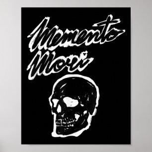 Memento Mori Skull Grunge Filosofie Quote Poster