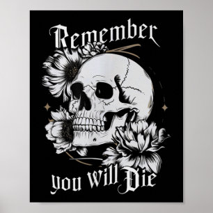 Memento Mori Skull Stoïcijnse filosofie Mannen Vro Poster
