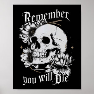Memento Mori Skull Stoïcijnse filosofie Mannen Vro Poster