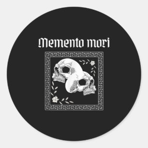 Memento Mori Skull Stoïcijnse filosofie Mannen Vro Ronde Sticker