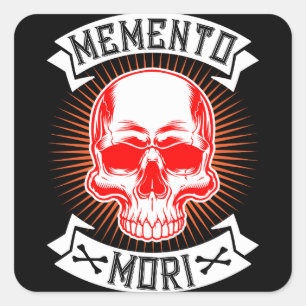 Memento Mori Skull Uw tijd zal komen Vierkante Sticker