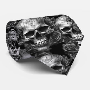 Memento Mori Skulls Zilver Stropdas