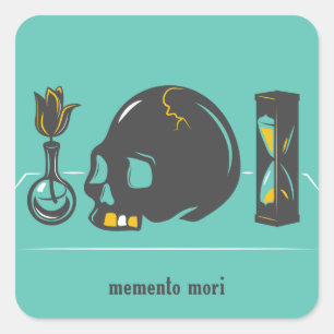 Memento Mori-Stickers Vierkante Sticker