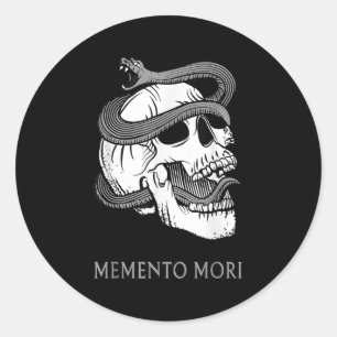Memento Mori Stoïcijns Latijn Stoïcisme Filosofie Ronde Sticker
