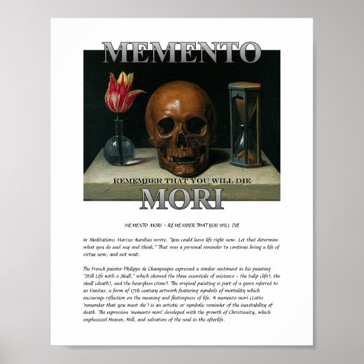 Memento Mori - Vergeet niet dat je Poster zult ste (Voorkant)