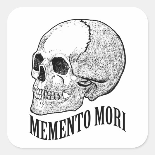 Memento mori vierkante sticker (Voorkant)