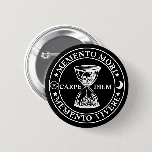 memento mori vivere ronde button 5,7 cm (Voorkant /achterkant)