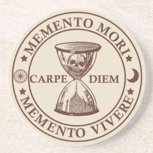 memento mori vivere zandsteen onderzetter