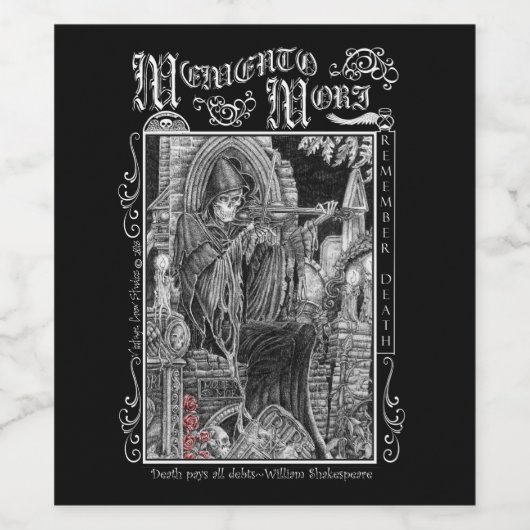 Memento Mori Wijnfles Wijn Etiket (Enkel label)