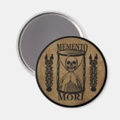 Memento mori zandloperschedel magneet (Voorkant / Achterkant)