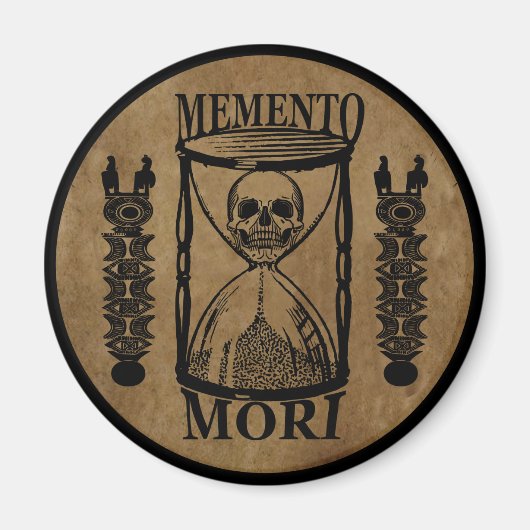 Memento mori zandloperschedel magneet (Voorkant)