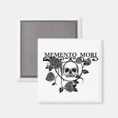 Memento mori zwarte rozen magneet (Voorkant / Achterkant)