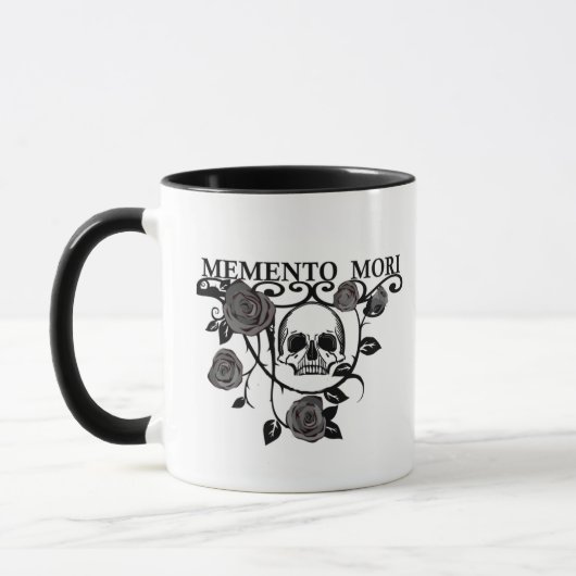 Memento mori zwarte rozen mok (Links)