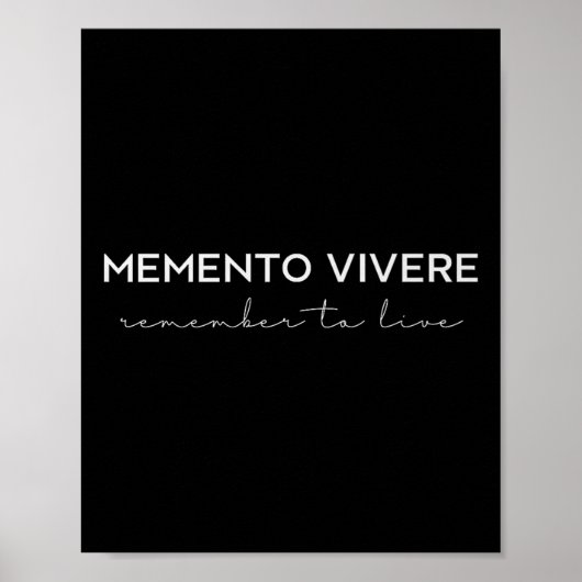 Memento Vivere herinnert zich om Latijn Q van de f Poster (Voorkant)
