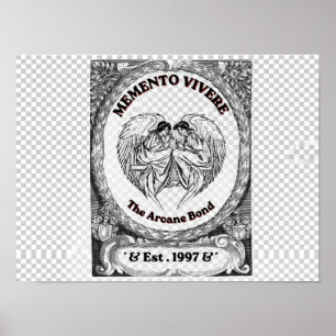 Memento Vivere Vintage Engel Bond Kunst Poster