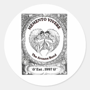 Memento Vivere Vintage Engel Bond Kunst Ronde Sticker