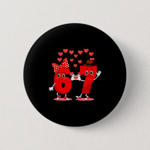Memes 6 En 7 Zes Zeven Schattig Valentijn Mannen V Ronde Button 5,7 Cm