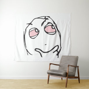memes de ik vraag denkend roze ogen rokend wandkleed