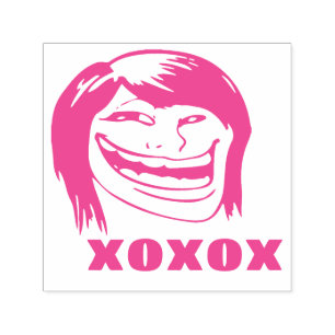 Memes Le Me XOXO Vrouw Troll Roze Grappige Stempel