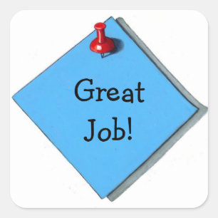 Memo Sticker: Realisme Kunst: Geweldig werk! Vierkante Sticker