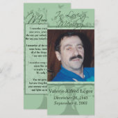 Mémoire / Carte personnalisée du souvenir (Devant / Derrière)