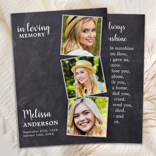 Mémoire d'amour 3 Photo Sympathy Funeral Prayer Ca