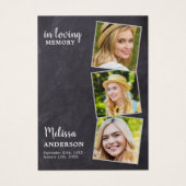 Mémoire d'amour 3 Photo Sympathy Funeral Prayer Ca (Devant)