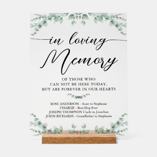 Mémoire d'amour Mémorial de verdure Mariage modern (Recto)