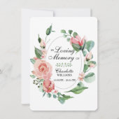 Mémoire d'amour rose Merci de la sympathie (Dos)