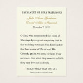 Mémoire de mariage catholique | Croix dorée (Dos)