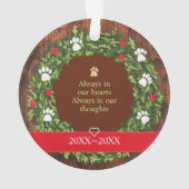 Mémoire de Noël Wreath Pet photo commémorative (dos)