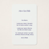 Mémoire photo Rose d'automne (Dos)