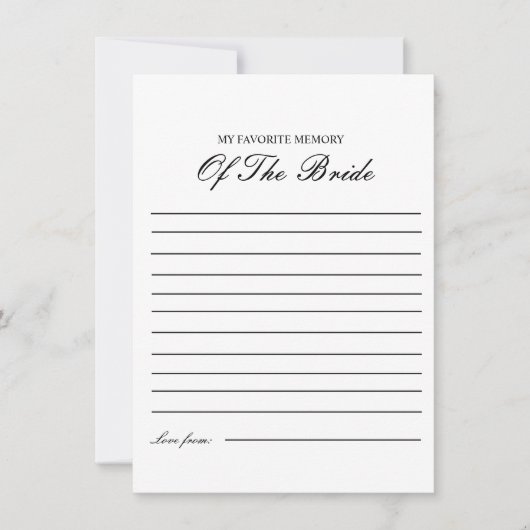 Mémoire préférée de la carte de jeu de douche de m (Devant)