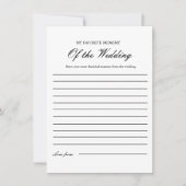 Mémoire préférée de la carte de jeu wedding shower (Devant)