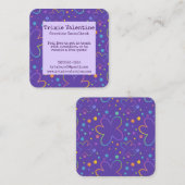 Mémorable Cartes de visite violets avec fleurs (Devant / Derrière)