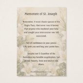 Mémorare à Saint Joseph, Prière Sainte Dévotion du (Dos)