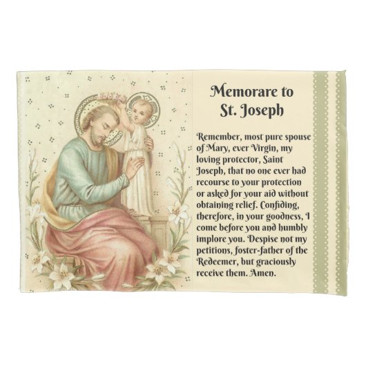 Memorare Prayer St. Joseph & Child Jesus Kussensloop (Voorkant)