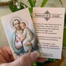 Memorare Prayer St. Joseph en Jezus Heilige Kaart
