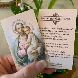 Memorare Prayer St. Joseph en Jezus Heilige Kaart