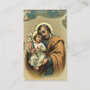 Memorare Prayer St. Joseph en Jezus Heilige Kaart Visitekaartje