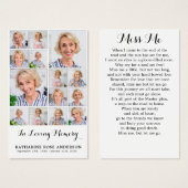 Memorial 14 Photo Collage Funéraire Cartes de priè (Devant & derrière)