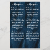 Memorial 3 Foto Blue Funeral Prayer 2 Bladwijzer (Achterkant)