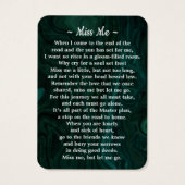 Memorial 3 Foto Funeral Prayer Kaart Emerald Green (Achterkant)