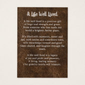 Memorial 3 Foto Funeral Prayer Kaart Leather (Achterkant)