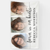 Memorial 3 Foto's Script voor altijd in ons hart Spandoek (Verticaal)